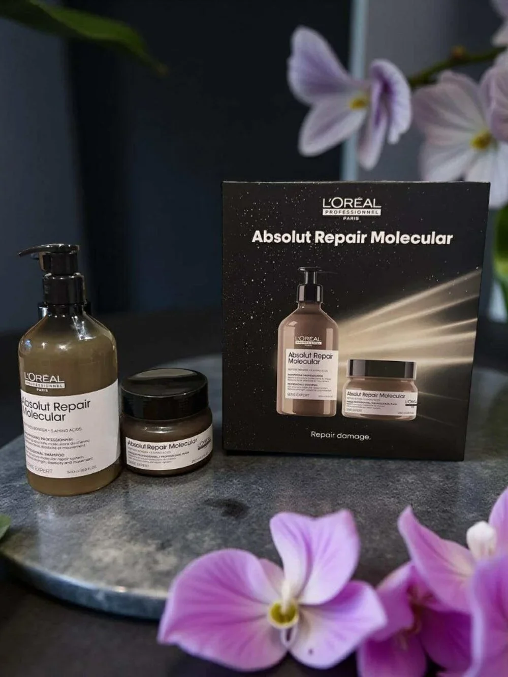 L'Oreal Prof Paris Absolut Repair Molecular  Shampoo Peptides Bonder 5Amino Mask